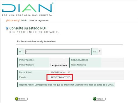 consulta del estado del rut